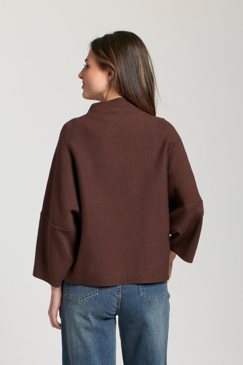 Funnel Neck Sweater W/ Patch Pocket