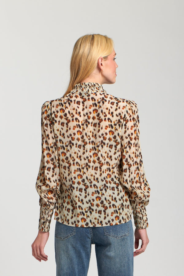 Puff Sleeve Blouse W/Ruched Detail
