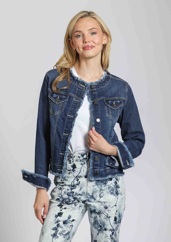 Collarless Jean Jacket