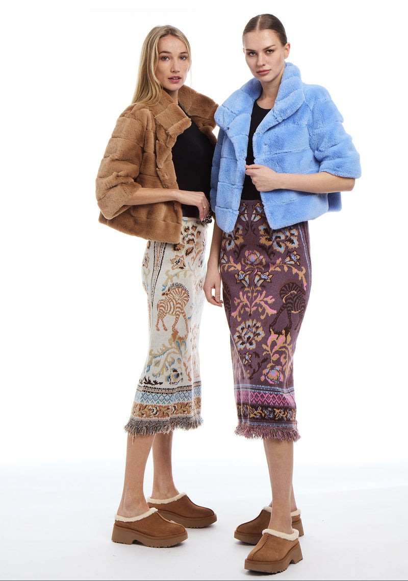 Camille Knit Fringe Skirt