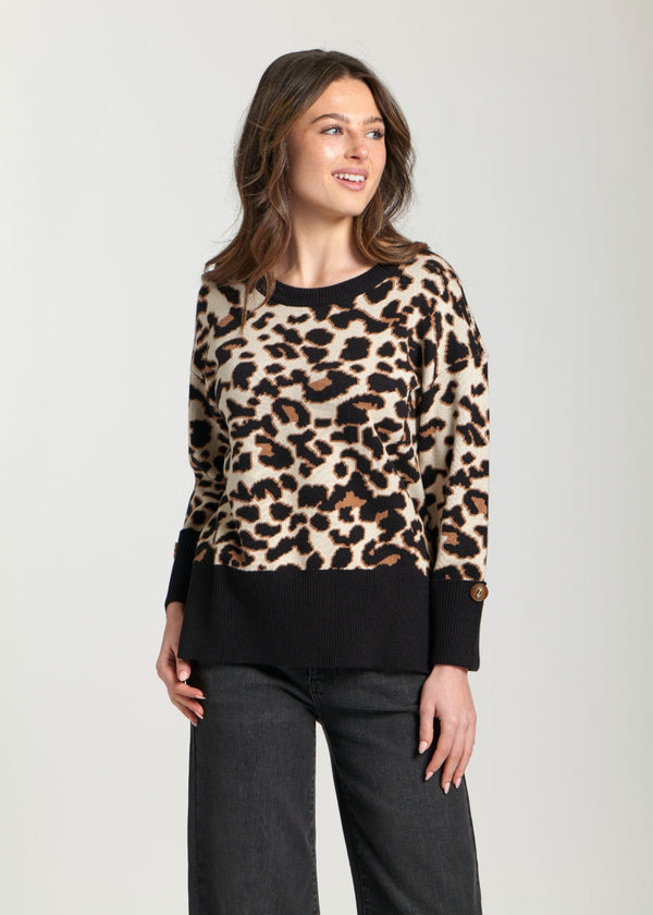Leopard Pullover W/ Wide Cuffs
