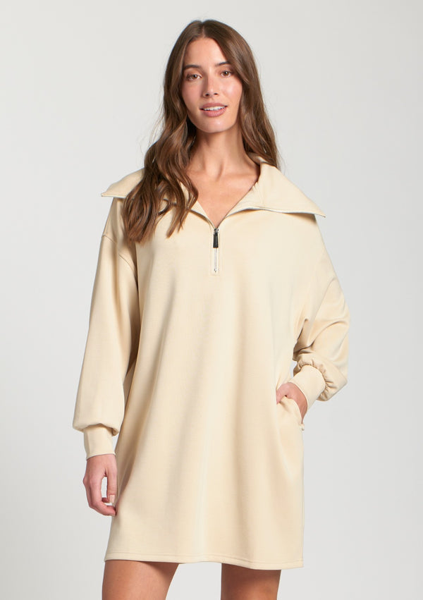 Half Zip Sweatshirt Dress