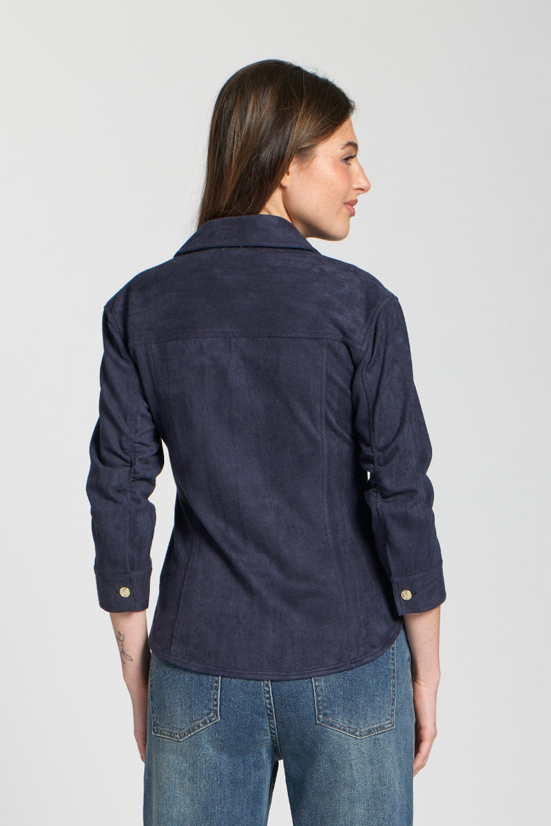 Vegan Leather Shirt Jacket
