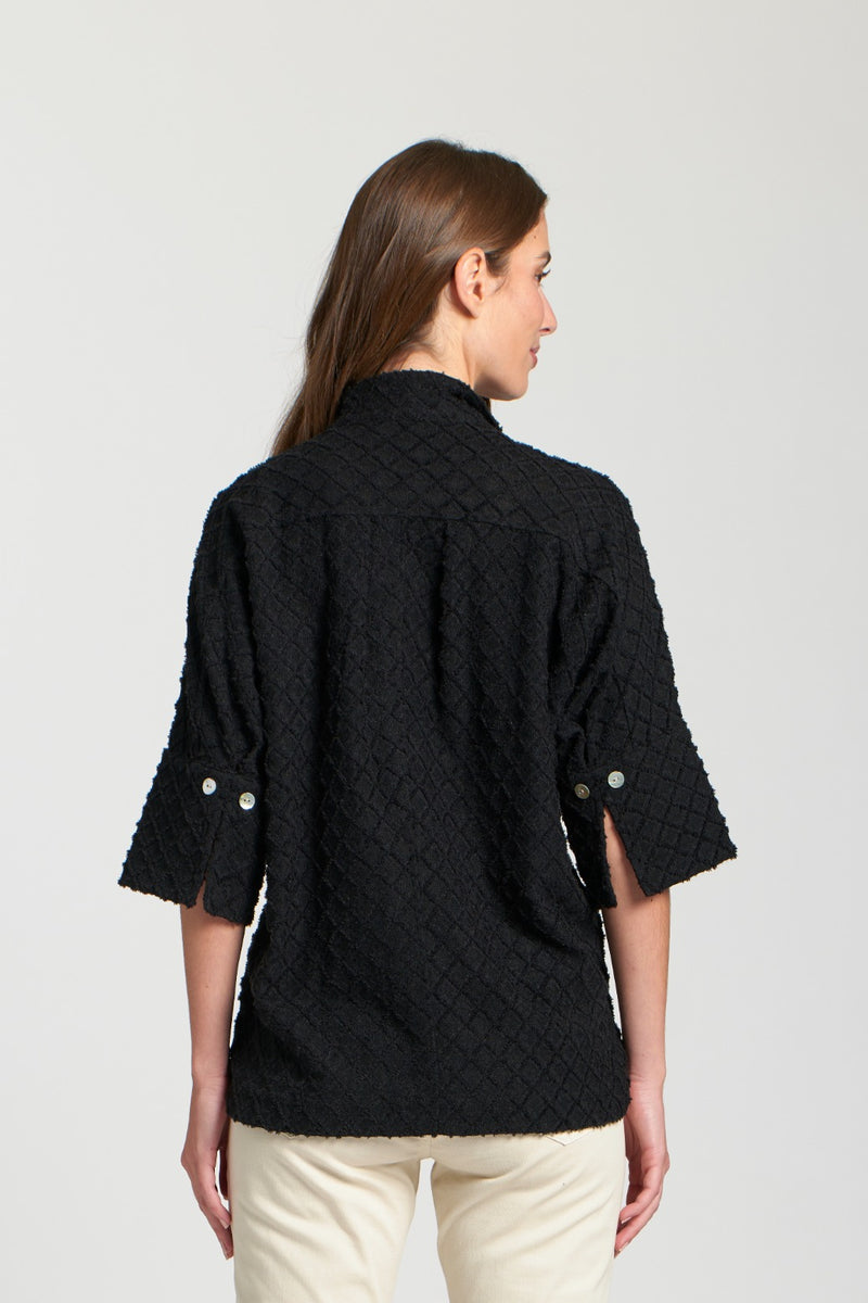 Crinkled Pullover W/ High-Low Hem