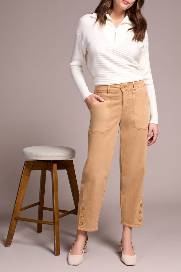 Stretch Twill Patch Pocket Ankle Pants