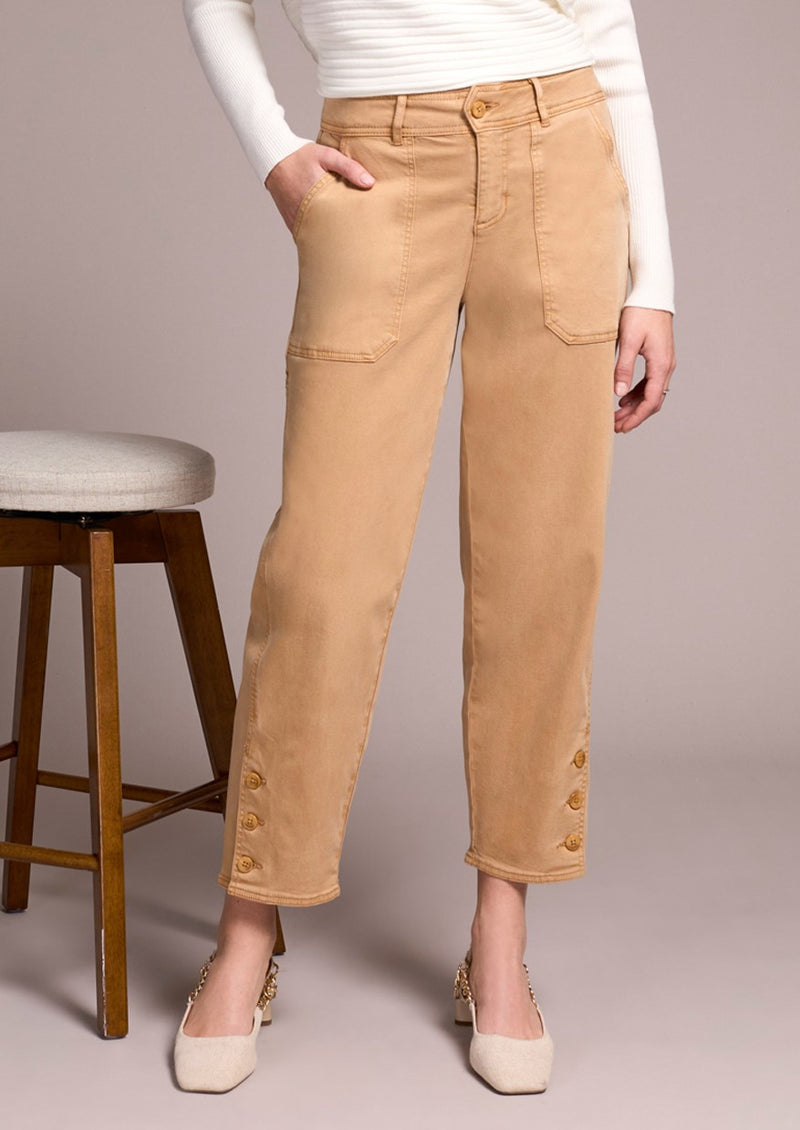 Stretch Twill Patch Pocket Ankle Pants