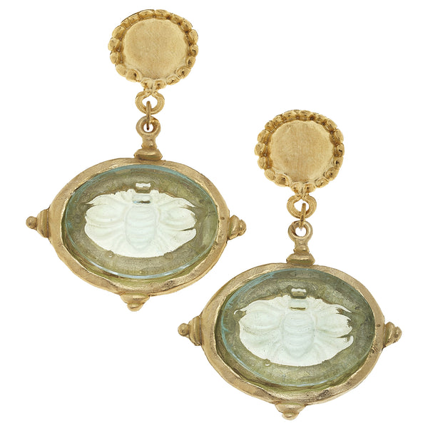 Venetian Glass Bee Earrings