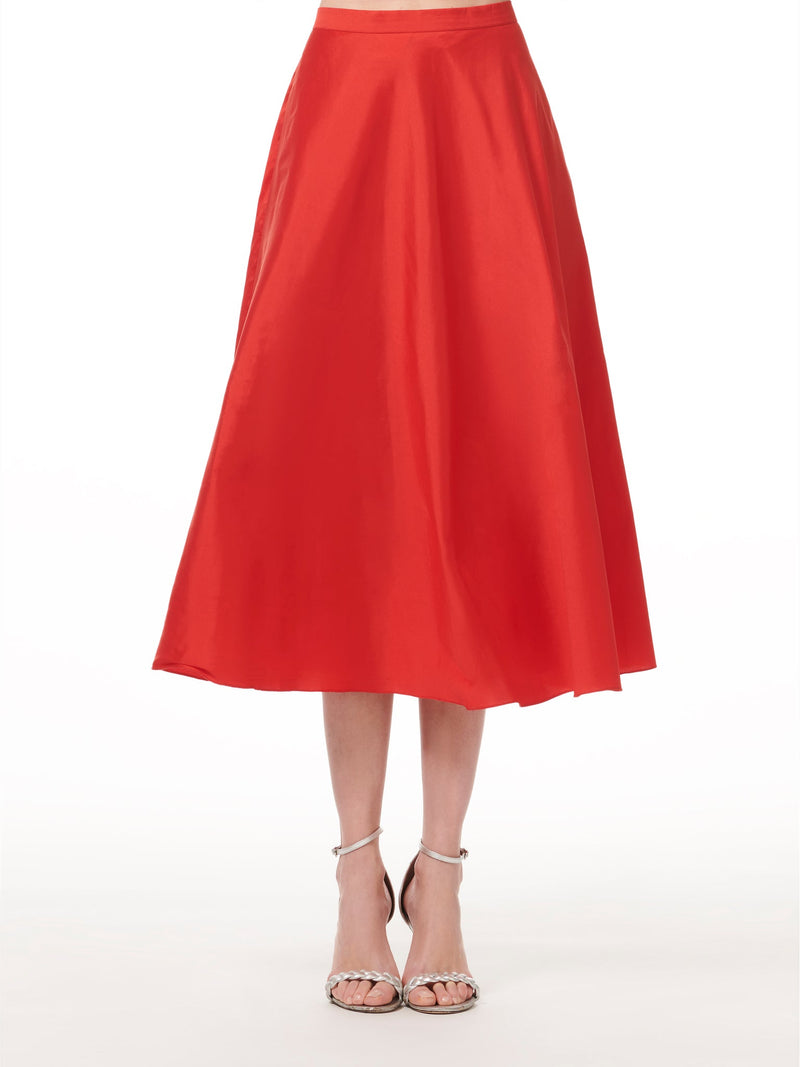 A-line Taffeta Midi Skirt