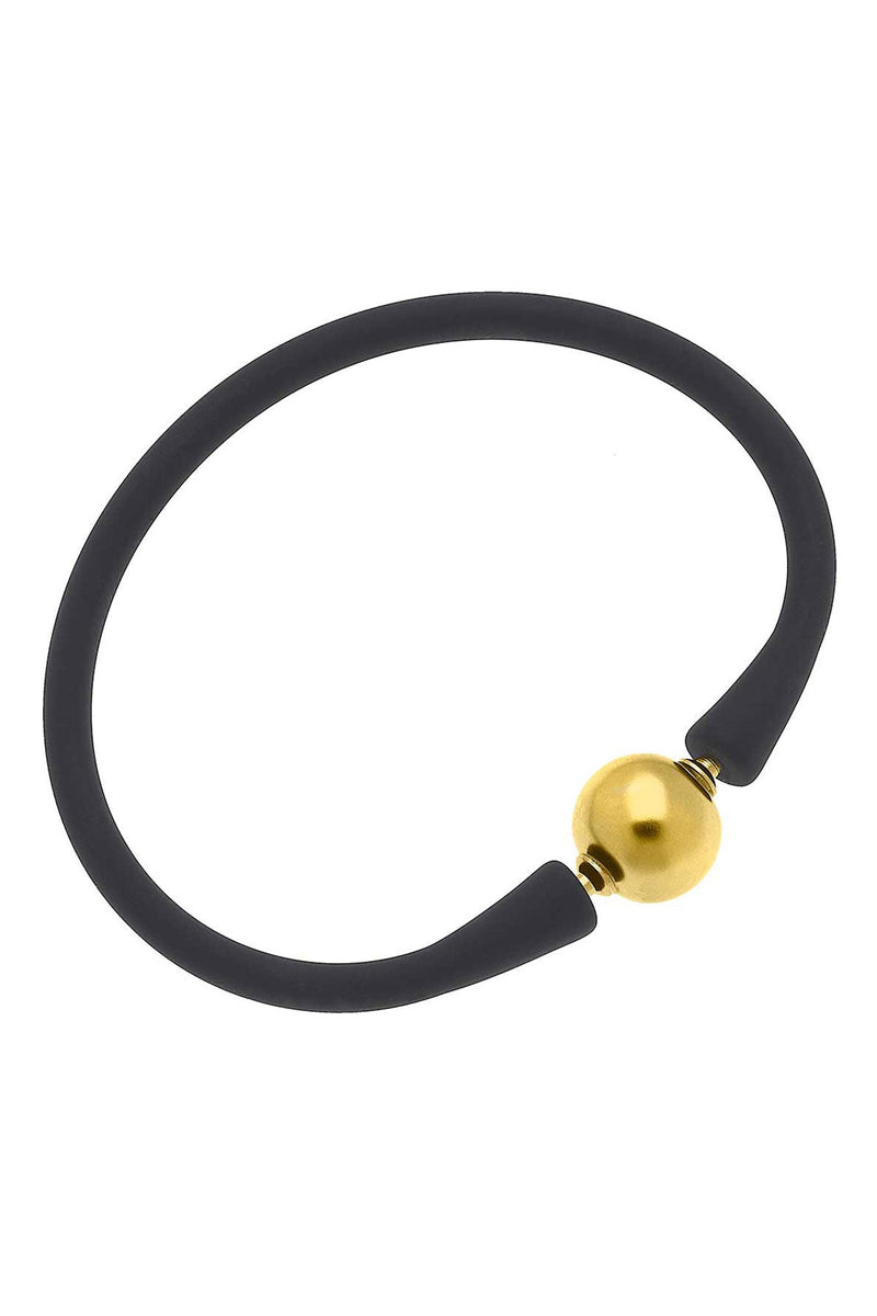 Bali 24K Gold Plated Ball Bead Silicone Bracelet - 4 Colors