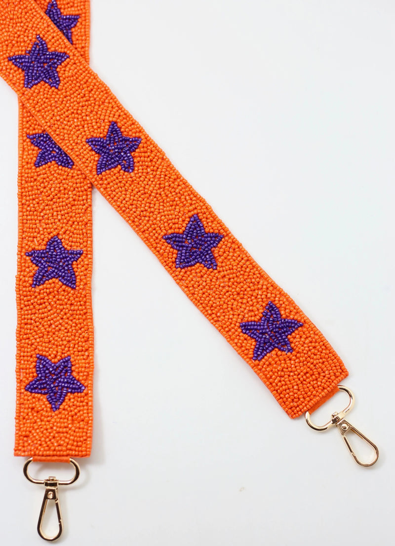 Sienna Star Beaded Crossbody Strap - 2 Colors Orange
