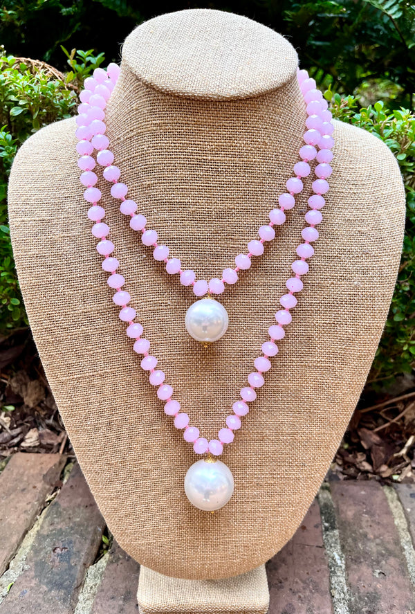 Cotton Candy Opaque Necklace w/ Pearls