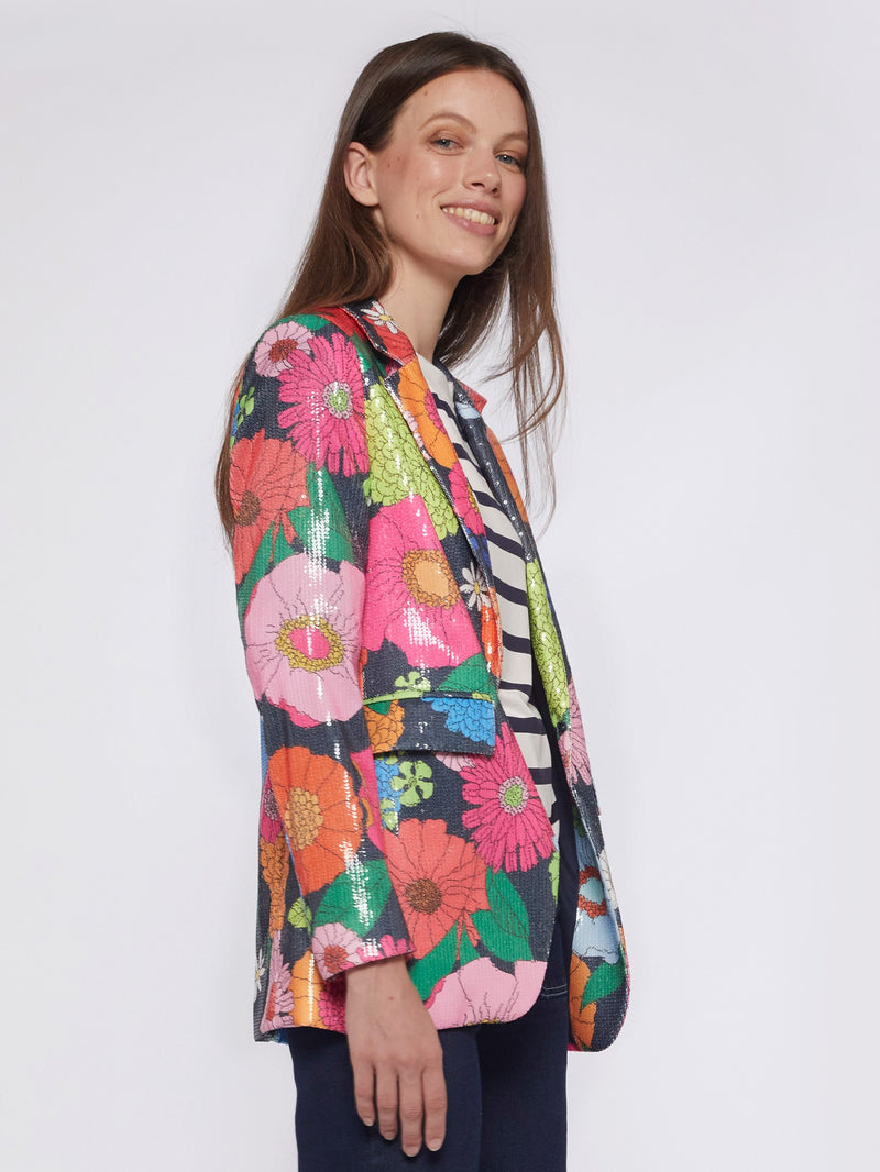 Andrea Maxi Floral Sequin Blazer