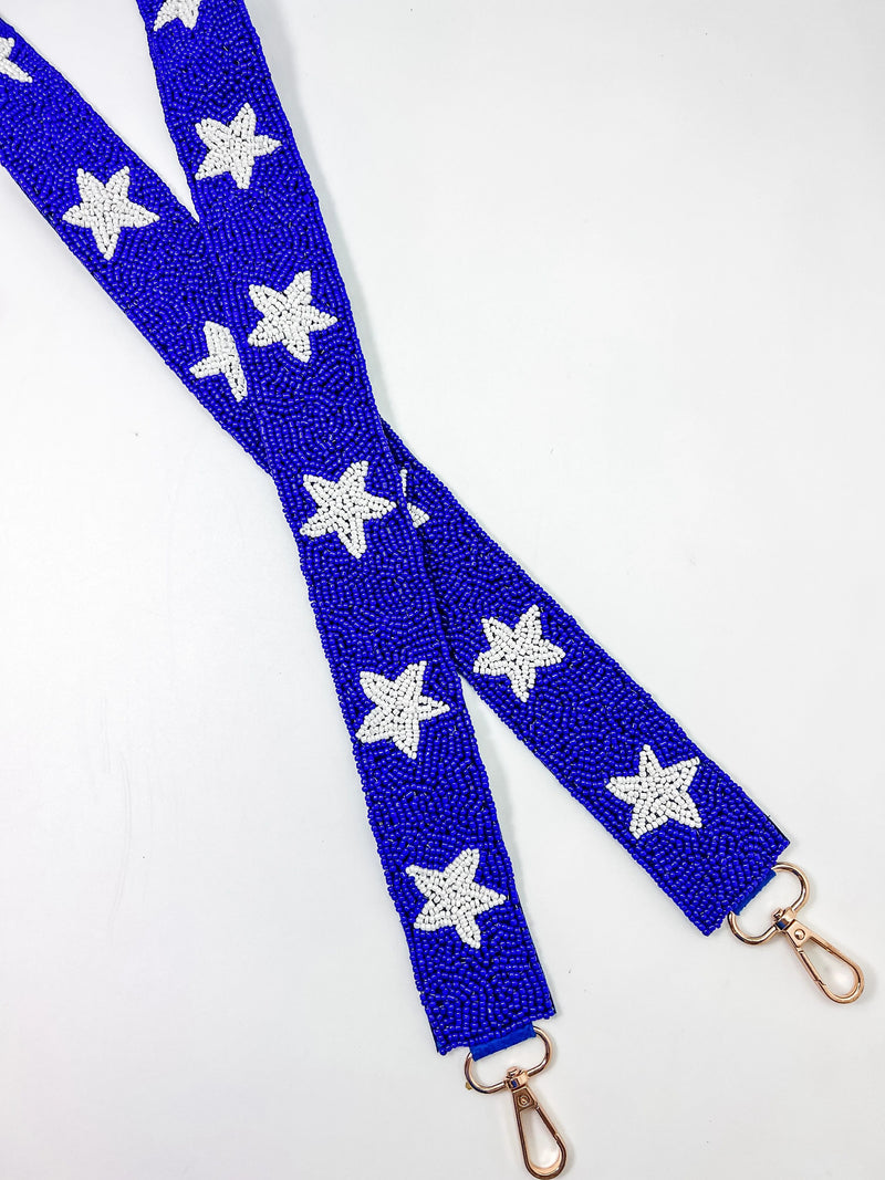 Sienna Star Beaded Crossbody Strap - 2 Colors Blue