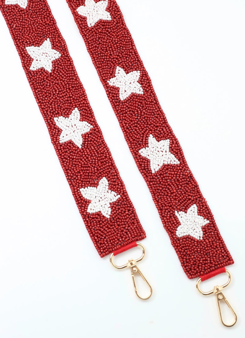 Sienna Star Beaded Crossbody Strap - 2 Colors Crimson